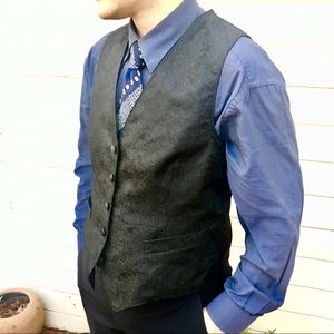 Unisex Paisley Black Dress Vest